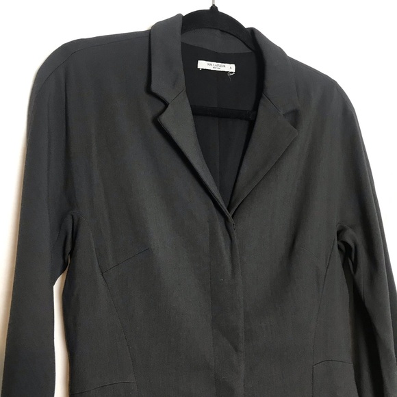 MM Lafleur Grey Liz Coat Dress Viscose Button Up Long Sleeve Collar A-Line Sz 8 - Picture 5 of 16